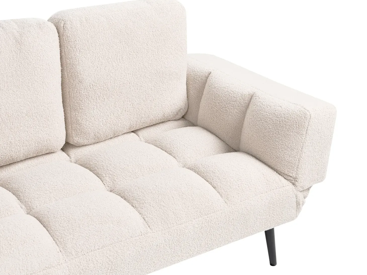Sovesofa 2 personers BREKKE Boucle Cremehvid