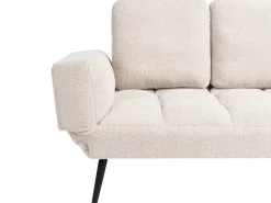 Sovesofa 2 personers BREKKE Boucle Cremehvid