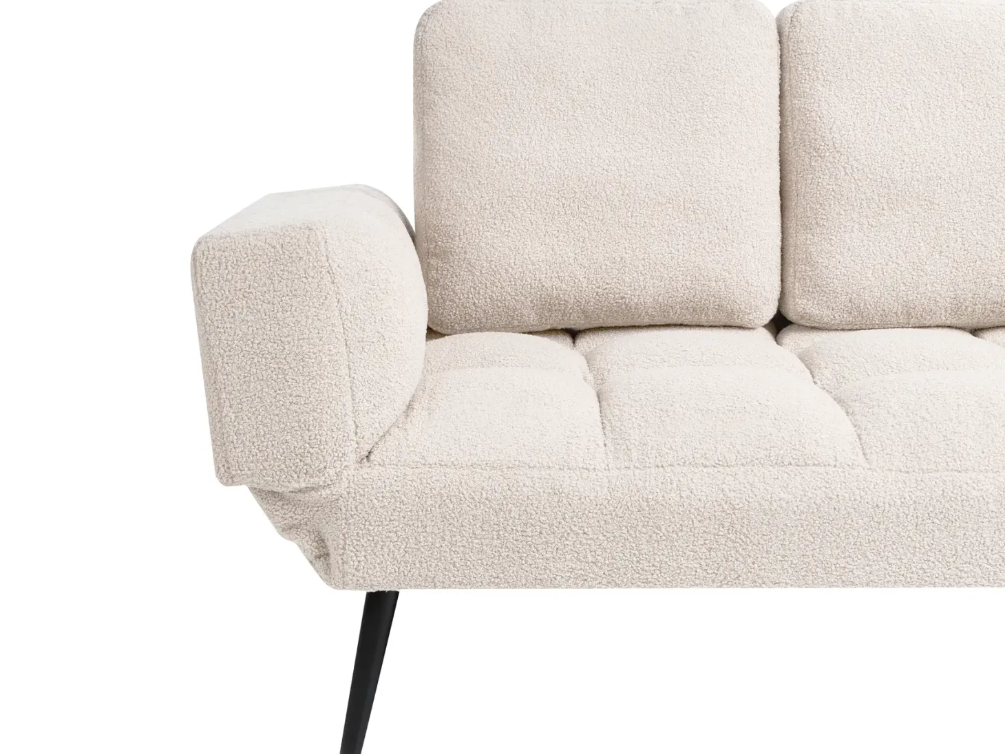 Sovesofa 2 personers BREKKE Boucle Cremehvid