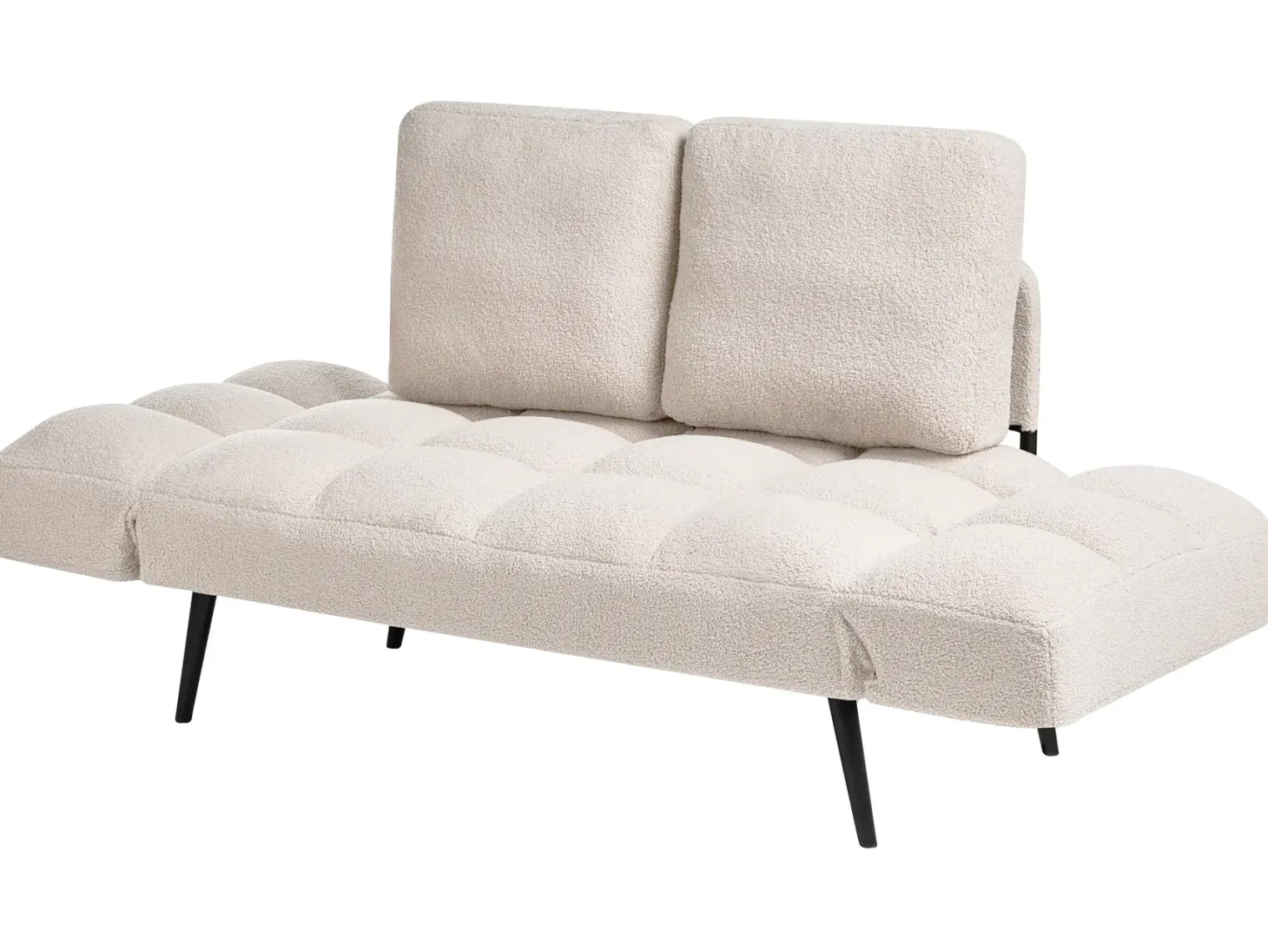 Sovesofa 2 personers BREKKE Boucle Cremehvid