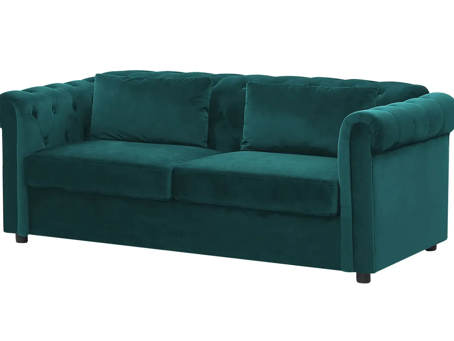 Sovesofa 3 personers CHESTERFIELD Velour Smaragdgrøn