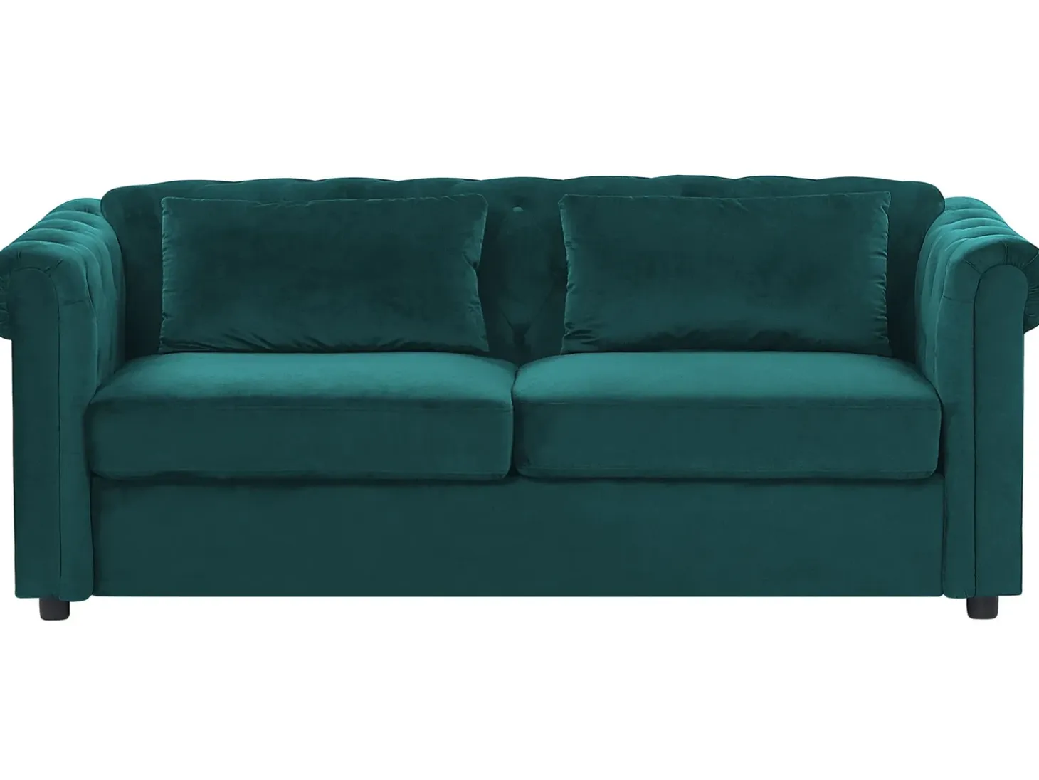 Sovesofa 3 personers CHESTERFIELD Velour Smaragdgrøn