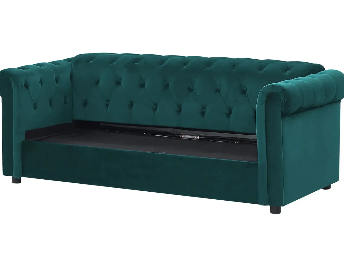 Sovesofa 3 personers CHESTERFIELD Velour Smaragdgrøn