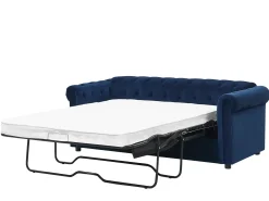 Sovesofa 3 personers CHESTERFIELD Velour Blå