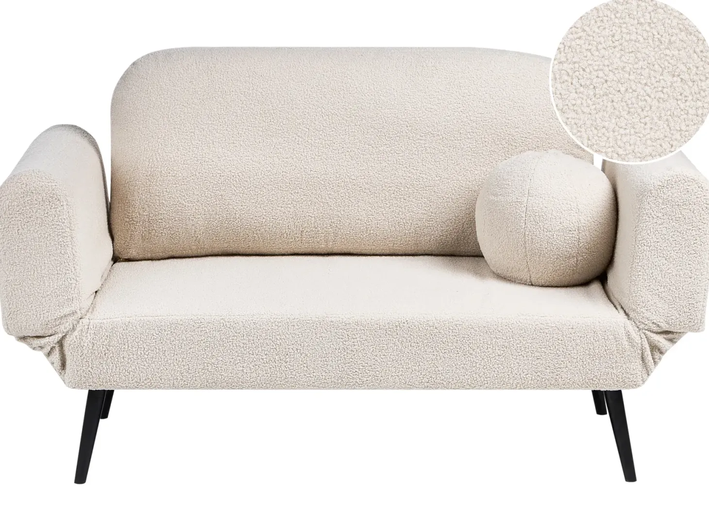 Sovesofa 2 personers DOROTEA Boucle Cremehvid