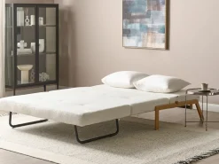Sovesofa 2 personers EDLAND Boucle Cremehvid