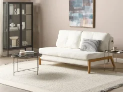 Sovesofa 2 personers EDLAND Boucle Cremehvid