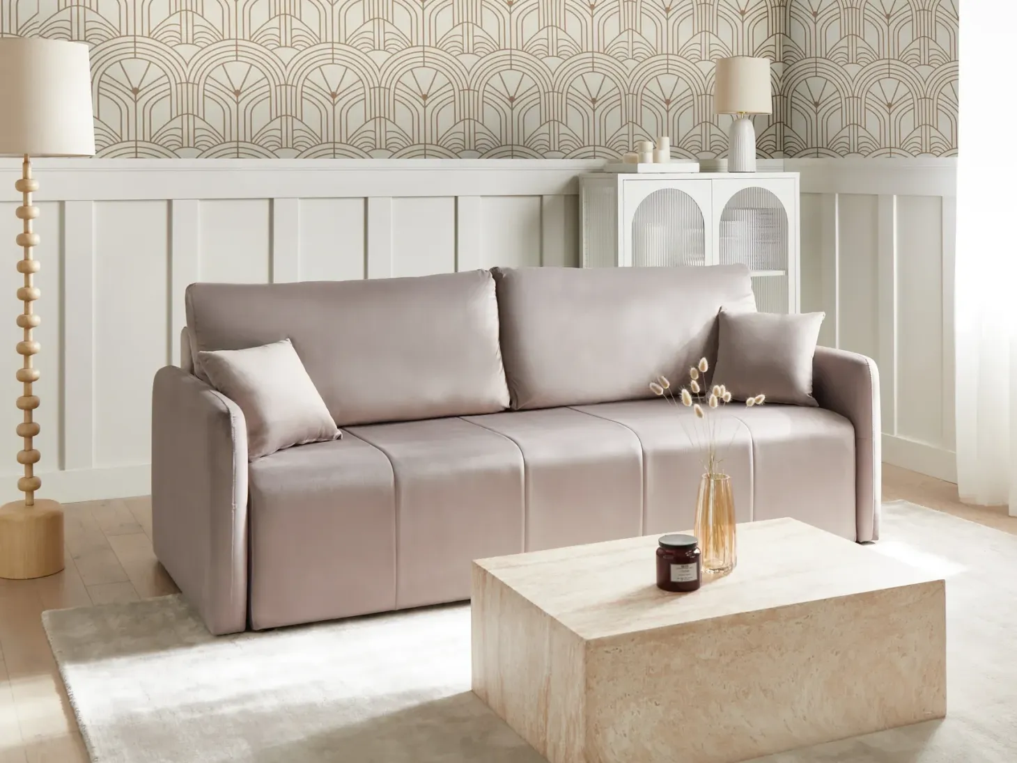 Sovesofa 3 personers EGGE Velour Brungrå