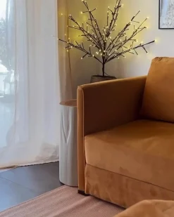 Sovesofa 3 personers EKSJO Velour Sennepsgul med opbevaring