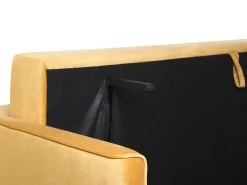 Sovesofa 3 personers EKSJO Velour Sennepsgul med opbevaring