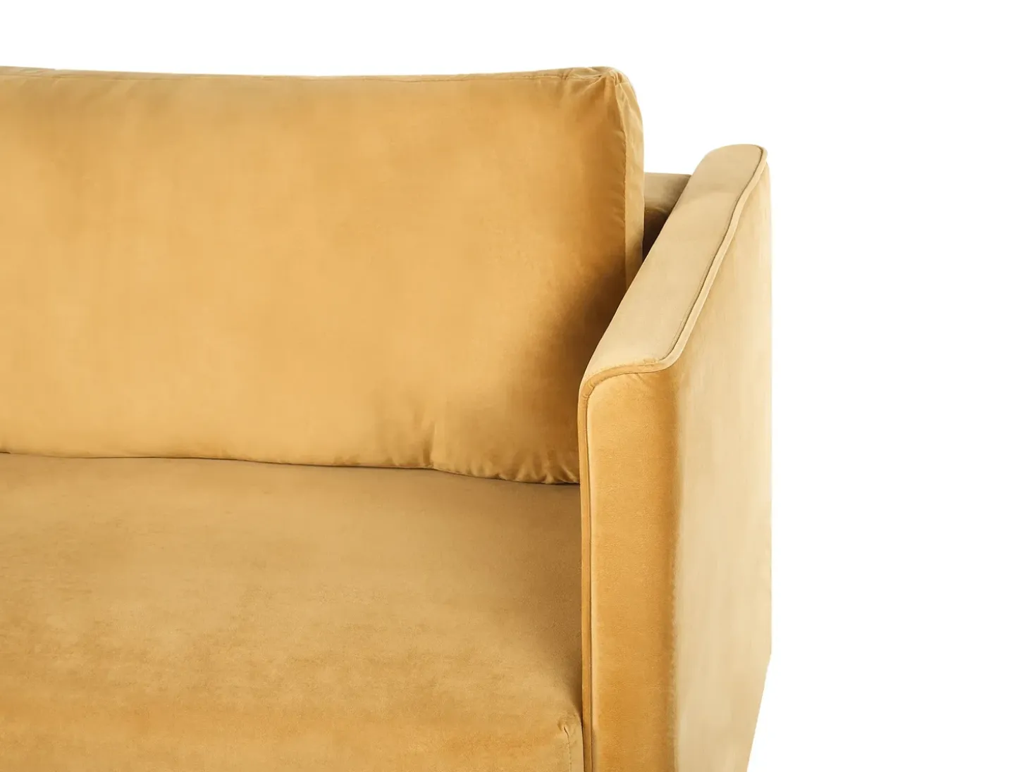 Sovesofa 3 personers EKSJO Velour Sennepsgul med opbevaring