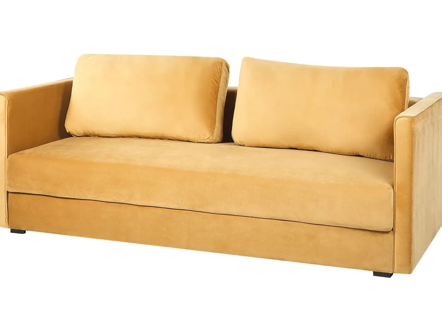 Sovesofa 3 personers EKSJO Velour Sennepsgul med opbevaring