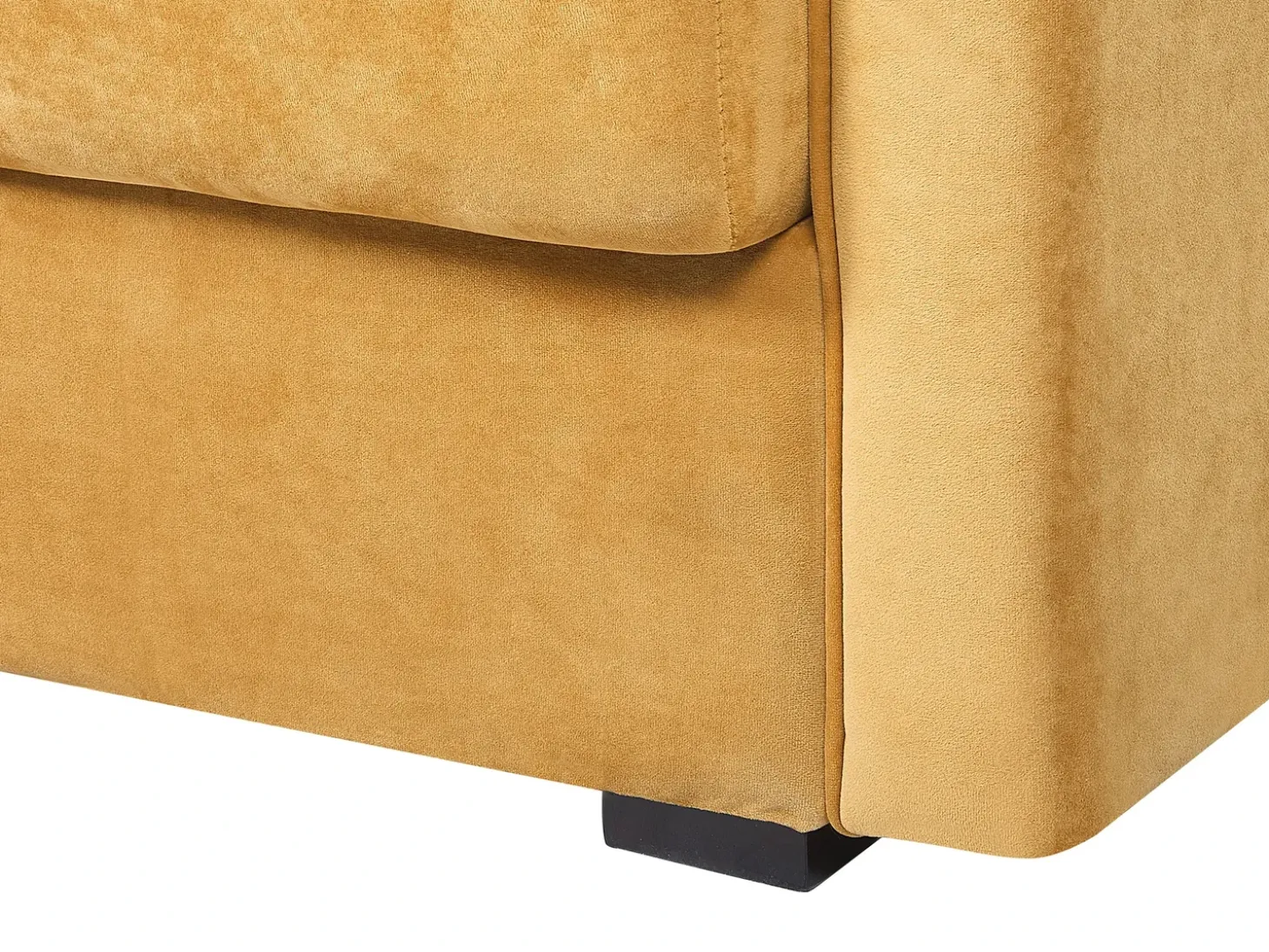 Sovesofa 3 personers EKSJO Velour Sennepsgul med opbevaring