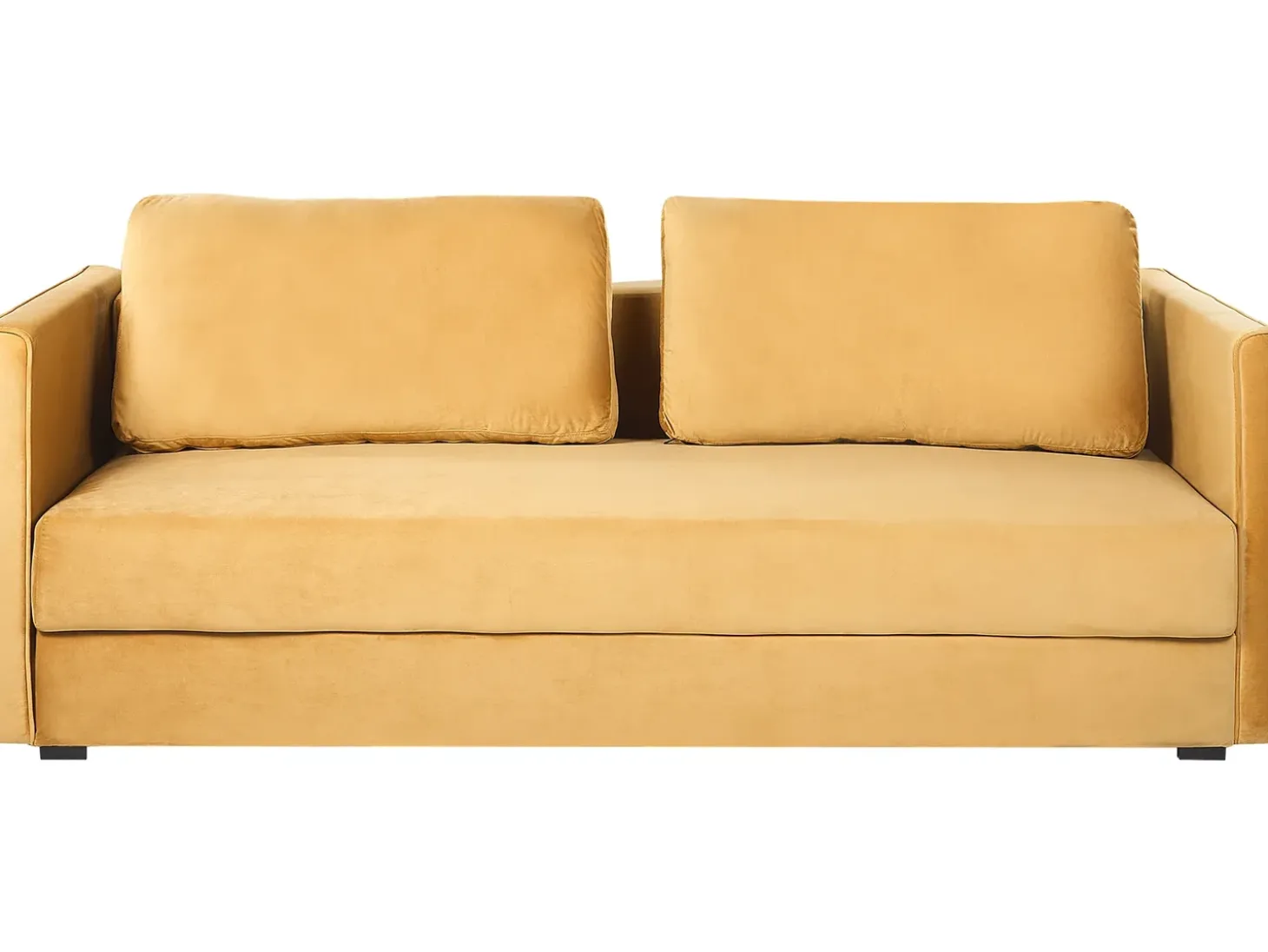 Sovesofa 3 personers EKSJO Velour Sennepsgul med opbevaring