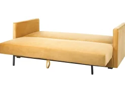 Sovesofa 3 personers EKSJO Velour Sennepsgul med opbevaring
