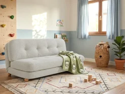 Sovesofa 2 personers ESBJERG Kunstlinned Cremehvid