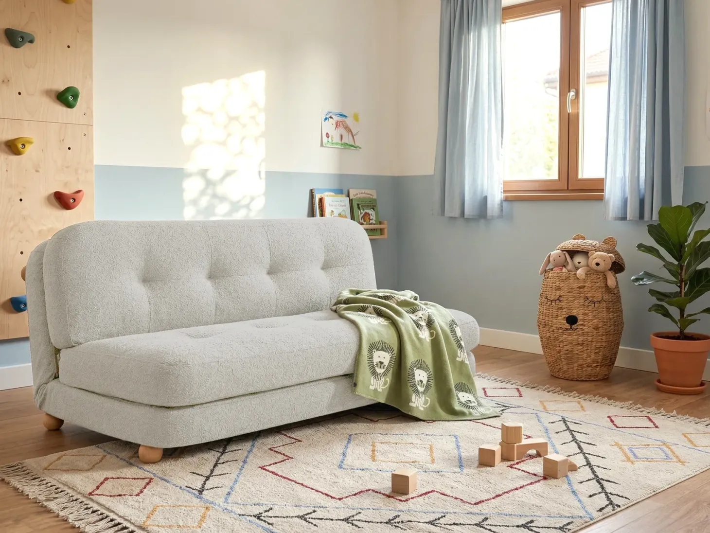 Sovesofa 2 personers ESBJERG Kunstlinned Cremehvid