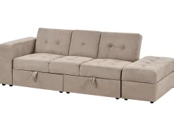 Sovesofa 3 personers FALSTER Lysebrun med opbevaring
