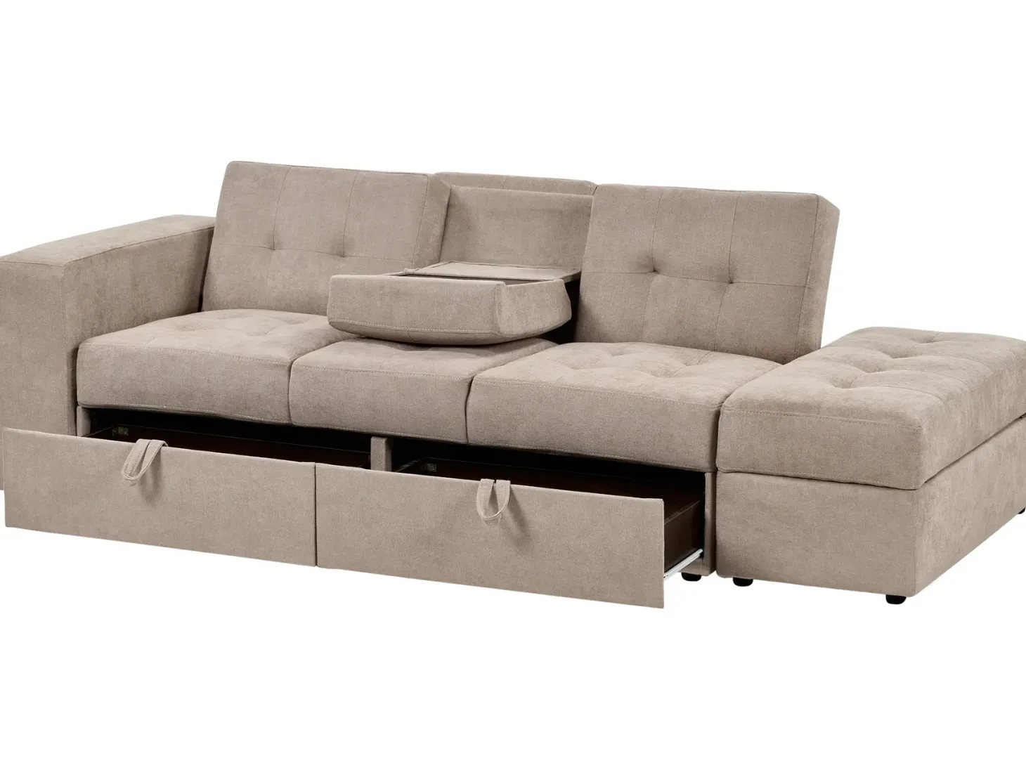 Sovesofa 3 personers FALSTER Lysebrun med opbevaring