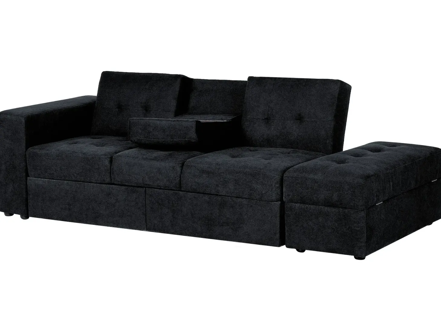Sovesofa 3 personers FALSTER Sort med opbevaring