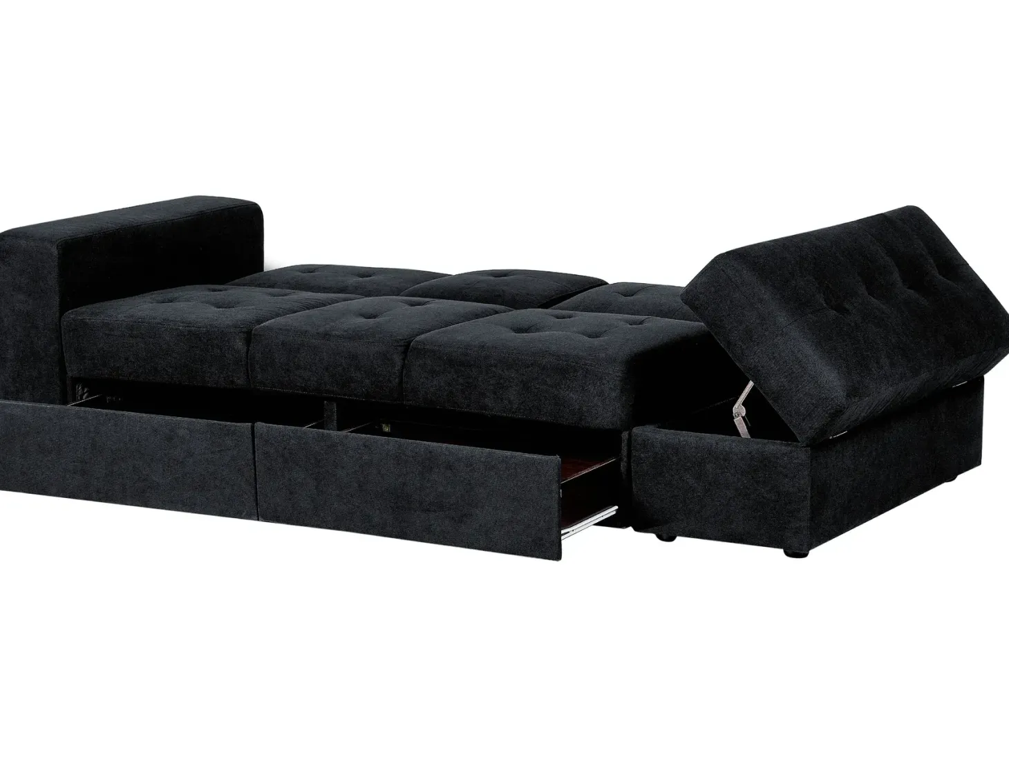Sovesofa 3 personers FALSTER Sort med opbevaring