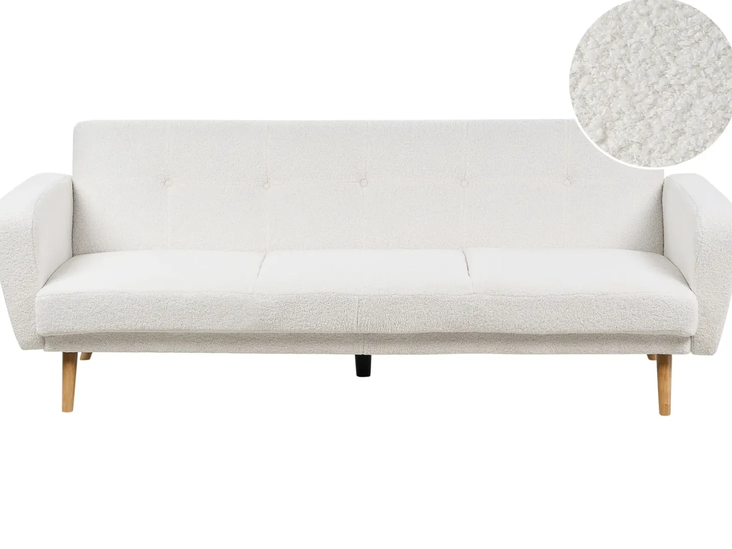 Sovesofa 3 personers FLORLI Boucle Cremehvid
