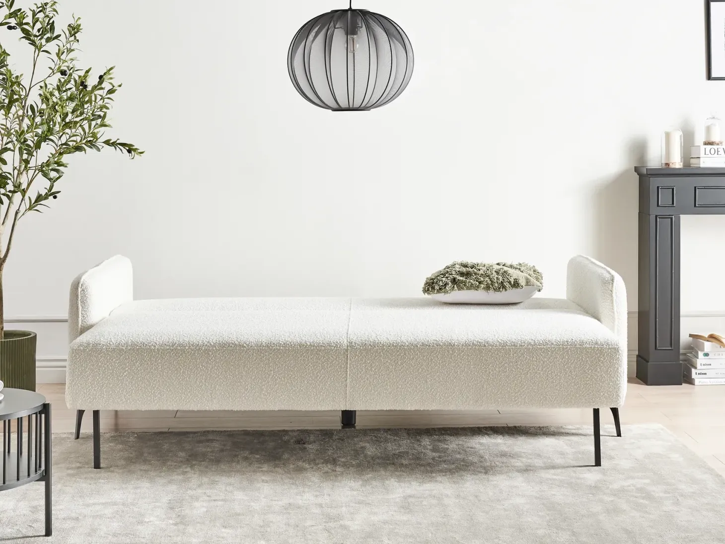 Sovesofa 3 personers HEMING Boucle Cremehvid