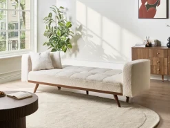 Sovesofa 3 personers HJULBY Boucle Cremehvid