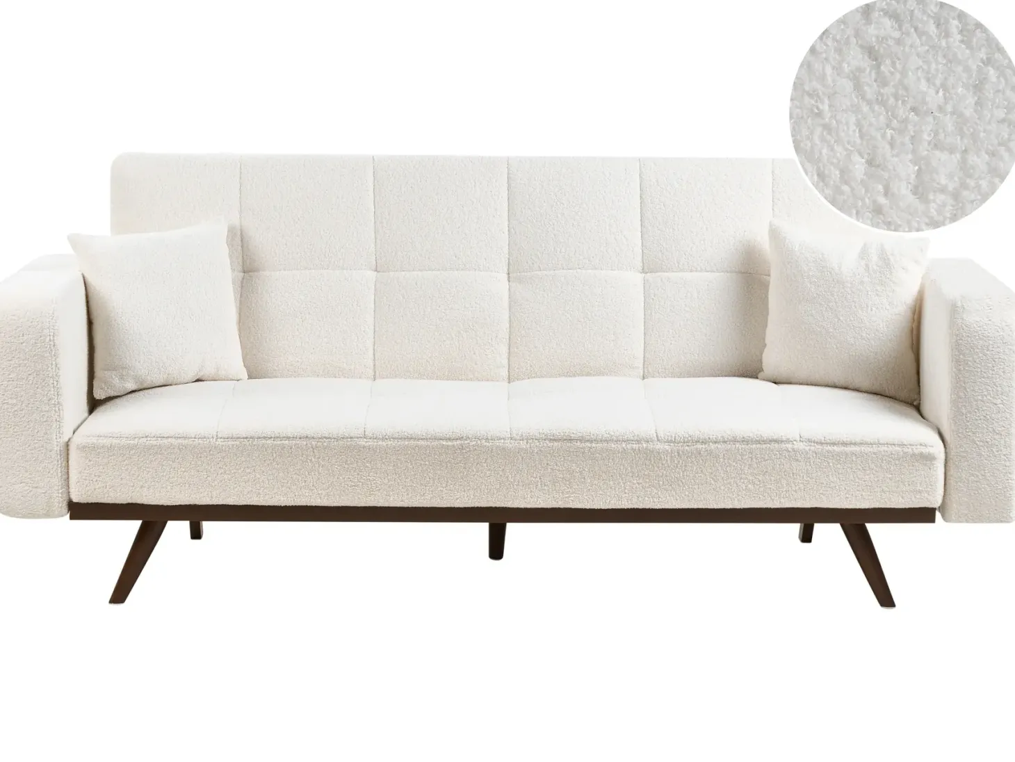 Sovesofa 3 personers HJULBY Boucle Cremehvid
