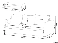 Sovesofa 3 personers HOLSEN Chenille Brungrå med opbevaring