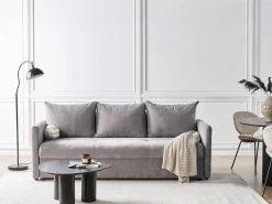 Sovesofa 3 personers HOLSEN Chenille Brungrå med opbevaring