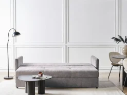 Sovesofa 3 personers HOLSEN Chenille Brungrå med opbevaring