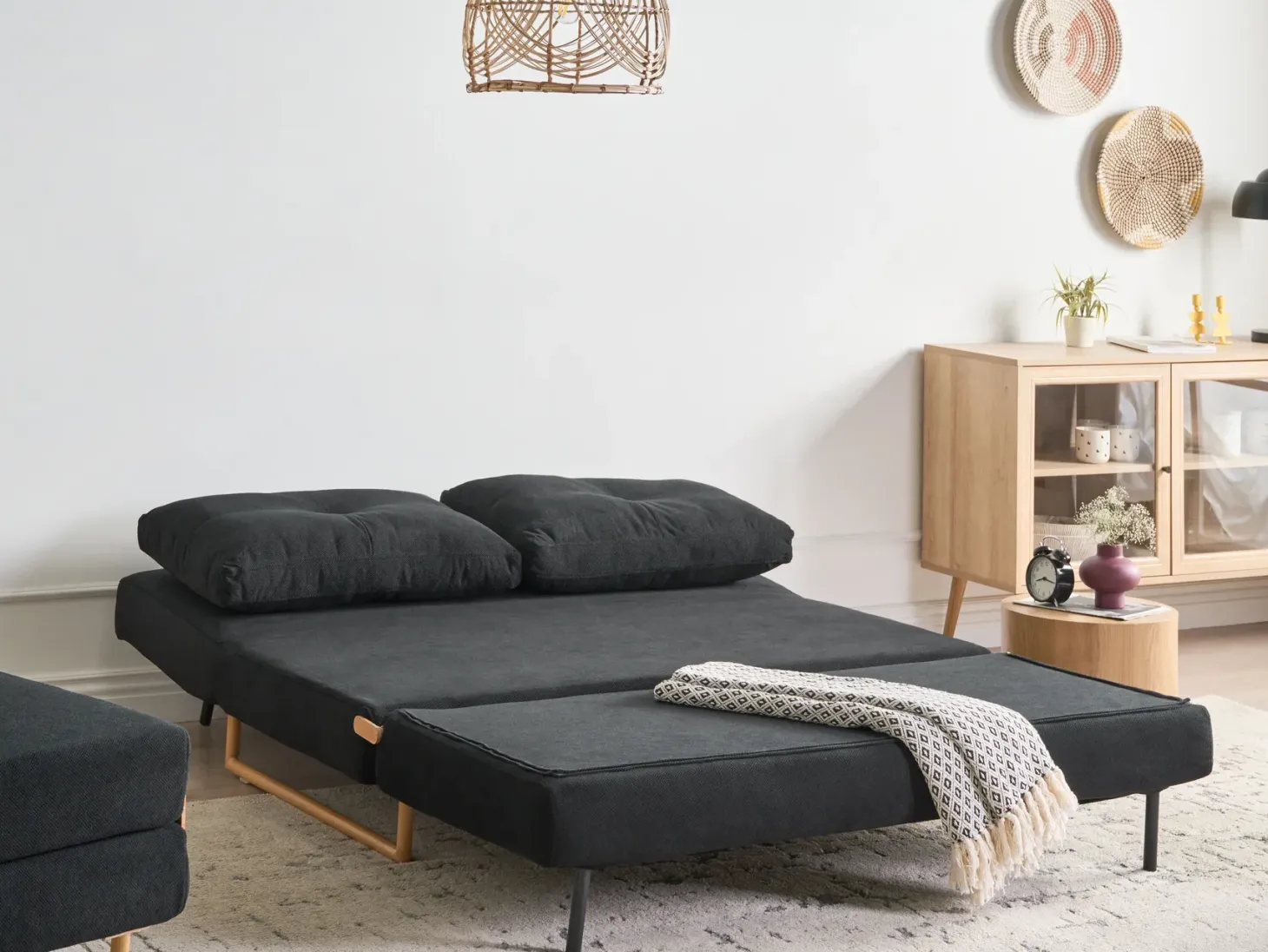 Sovesofa 3 personers JERSLEV Sort