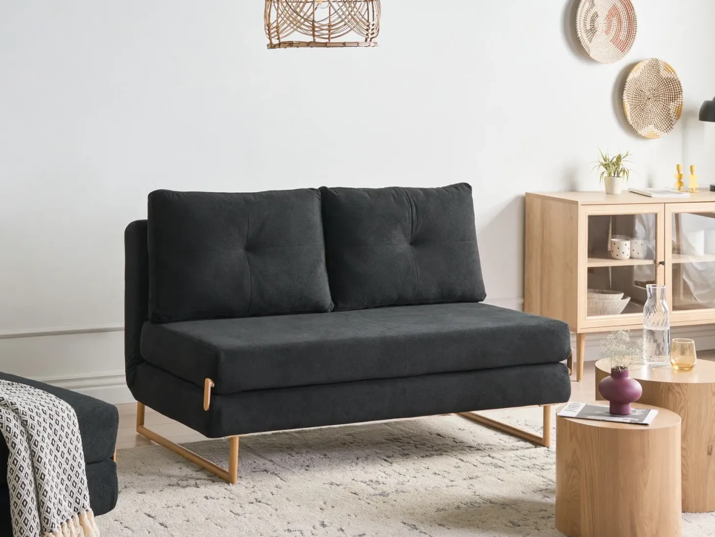 Sovesofa 3 personers JERSLEV Sort