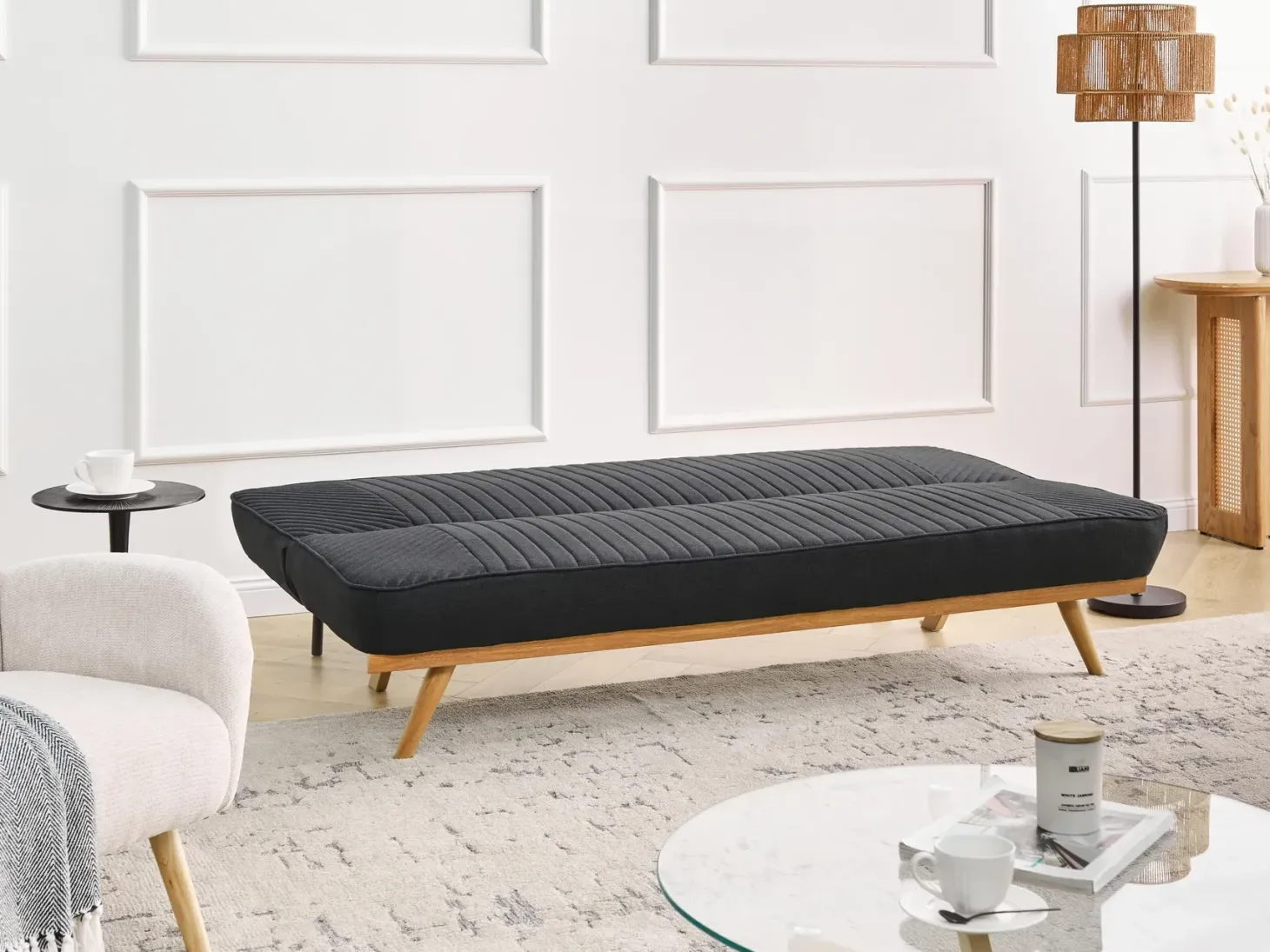 Sovesofa 2 personers KALFAFEL Sort