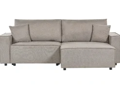 Sovesofa 3 personers KARILA Brungrå med opbevaring Venstrevendt