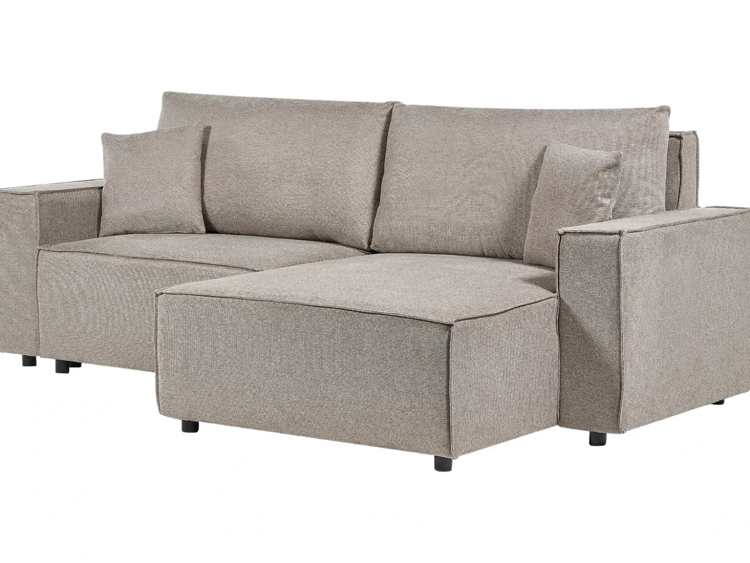 Sovesofa 3 personers KARILA Brungrå med opbevaring Venstrevendt