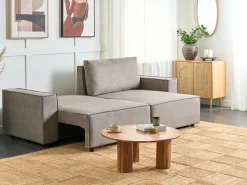 Sovesofa 3 personers KARILA Brungrå med opbevaring Venstrevendt