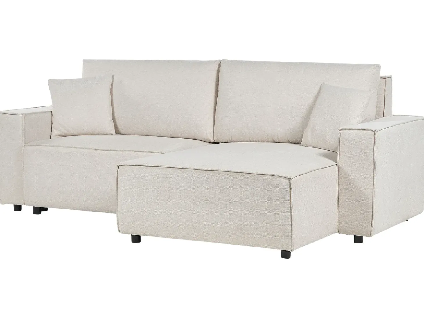 Sovesofa 3 personers KARILA Lys Beige med opbevaring Venstrevendt