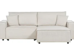 Sovesofa 3 personers KARILA Lys Beige med opbevaring Venstrevendt