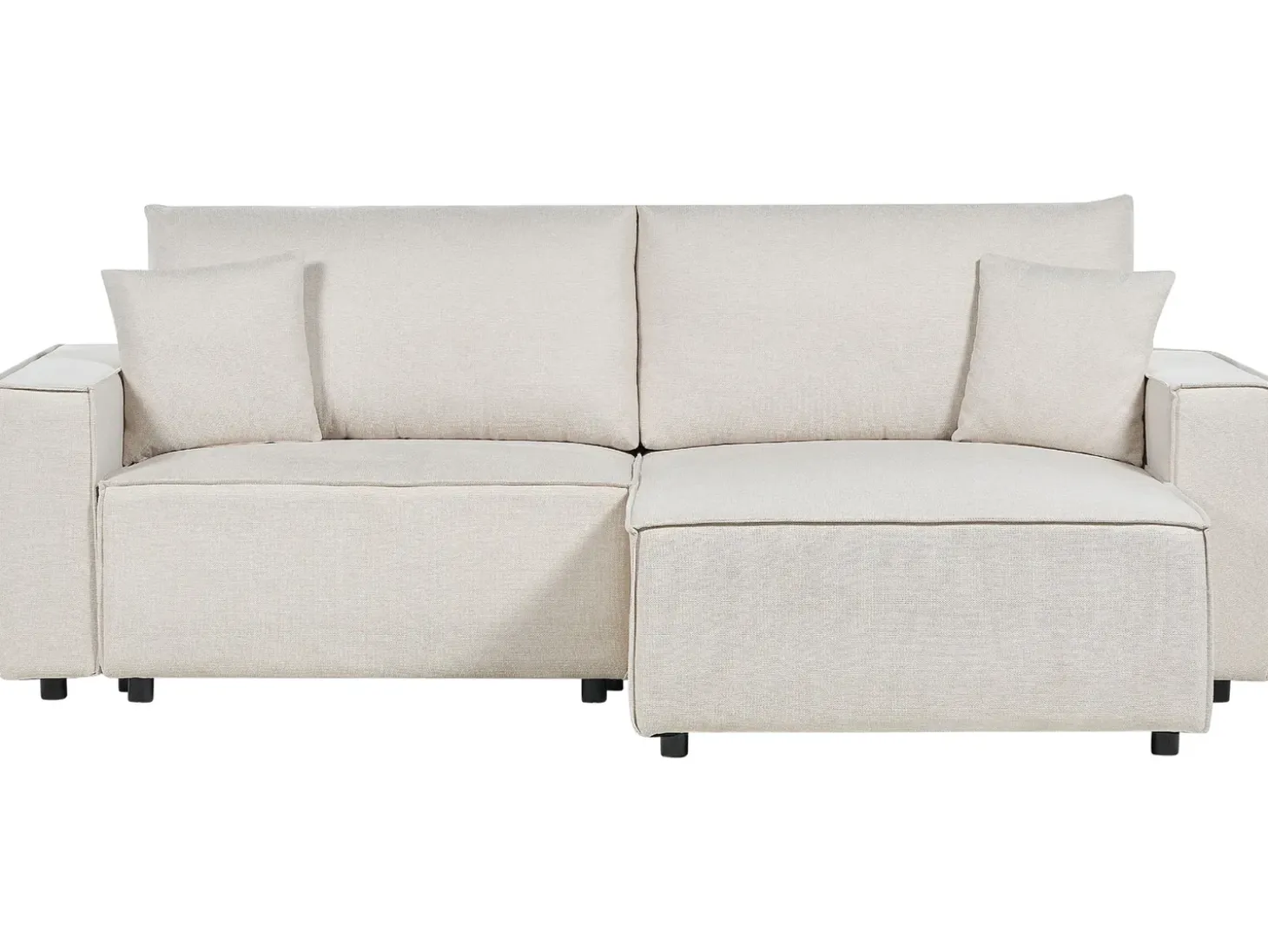 Sovesofa 3 personers KARILA Lys Beige med opbevaring Venstrevendt