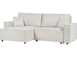Sovesofa 3 personers KARILA Lys Beige med opbevaring Højrevendt