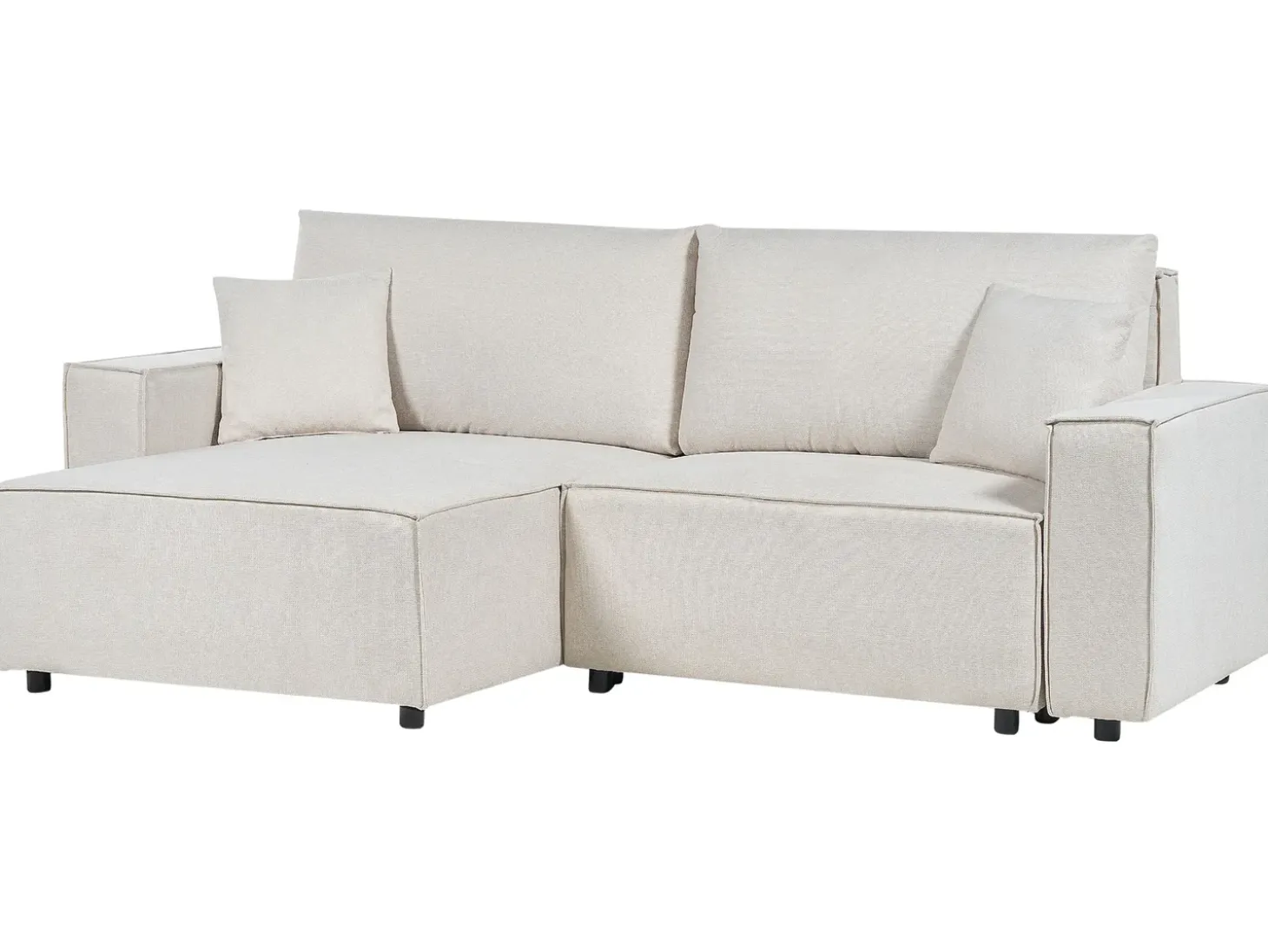 Sovesofa 3 personers KARILA Lys Beige med opbevaring Højrevendt