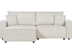Sovesofa 3 personers KARILA Lys Beige med opbevaring Højrevendt