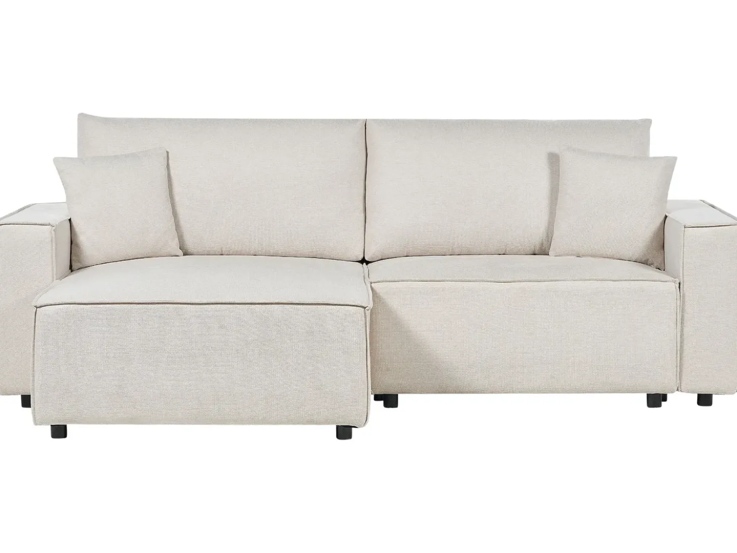 Sovesofa 3 personers KARILA Lys Beige med opbevaring Højrevendt