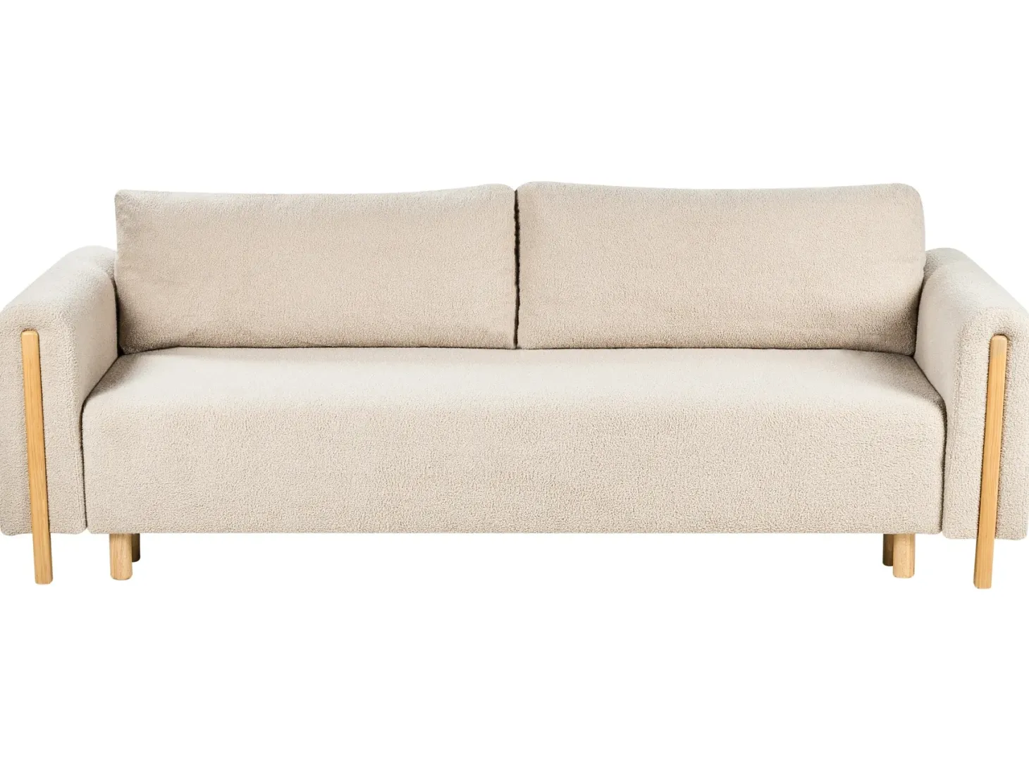 Sovesofa 3 personers KVAM Boucle Lys Beige med opbevaring