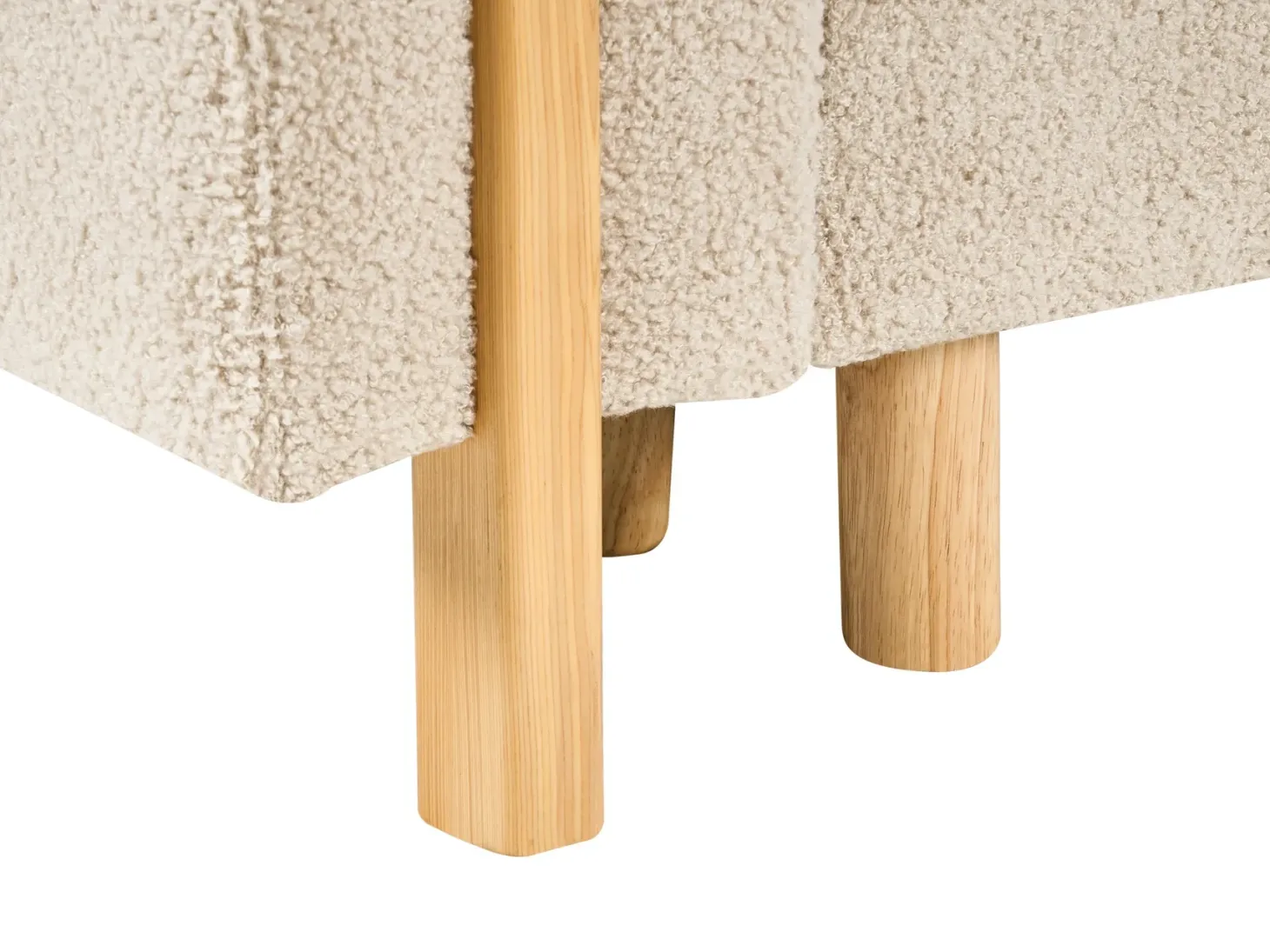 Sovesofa 3 personers KVAM Boucle Lys Beige med opbevaring