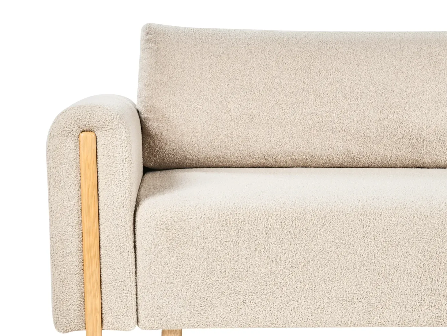 Sovesofa 3 personers KVAM Boucle Lys Beige med opbevaring