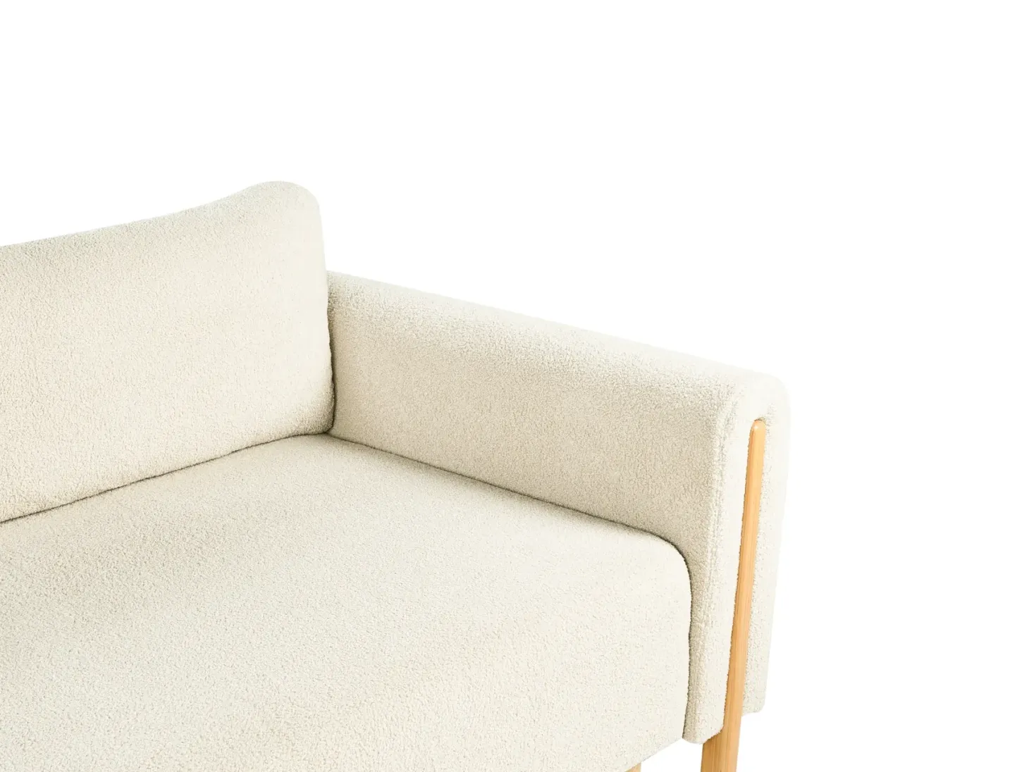 Sovesofa 3 personers KVAM Boucle Cremehvid med opbevaring