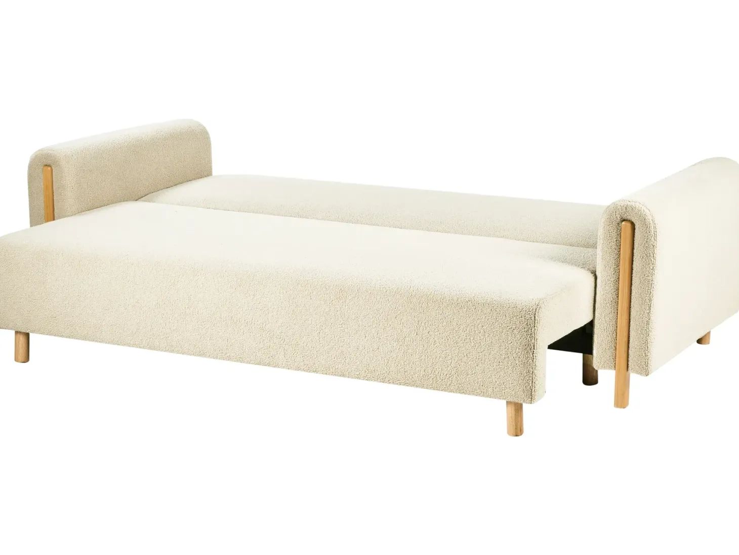 Sovesofa 3 personers KVAM Boucle Cremehvid med opbevaring